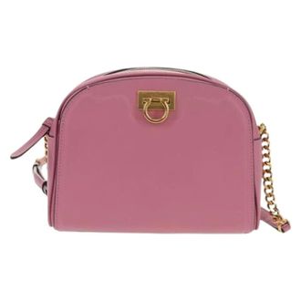 Ferragamo Pre-owned Leren Crossbodytas - Dames - Pre-owned - Roze - Maat: ONE Size Leer