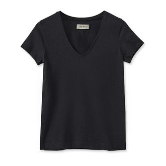 Mos Mosh Camiseta Negra V-Ss Estilo Cl&aacute;sico - Tops - Mujer - Negro - XS