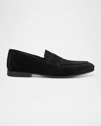 Santoni Men & apos;s Carlos Suede Penny Loafers