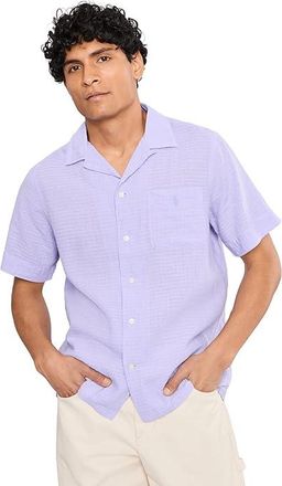 Polo Ralph Lauren Classic Fit Linen-Blend Seersucker Shirt Mens Clothing Powder Purple : 2XL, Cotton/Linen/Seersucker