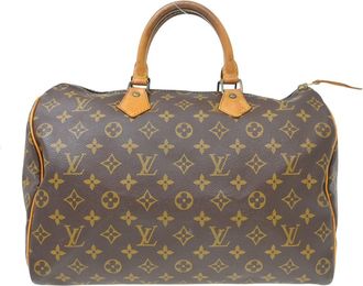 Louis Vuitton Speedy Handbag Monogram Canvas Brown Canvas Handbag (Pre-Owned)