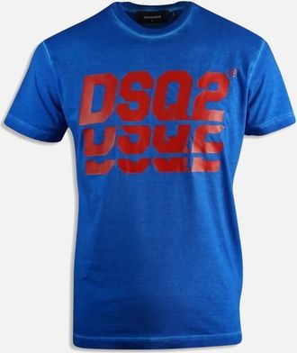 Dsquared2 Mens Mens Blue DSquared2 Layered Logo Cool Fit T-Shirt - Size: 40