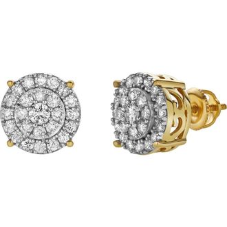 LuvMyJewelry Eirlys 10K Yellow Gold Cluster Diamond Unisex Earrings - 0.77 Cts at Nordstrom