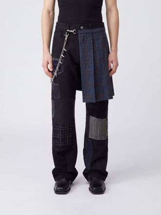 Junya Watanabe Double-Layer Wide-Leg Patchwork Jeans
