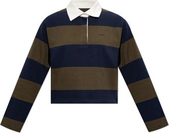 A.P.C. Lange Mouwen Poloshirt - Dames - Polos - Groen - XS - Katoen - Tops