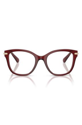 Swarovski 51mm Square Optical Glasses in Transp Burgundy/Demo Lens at Nordstrom