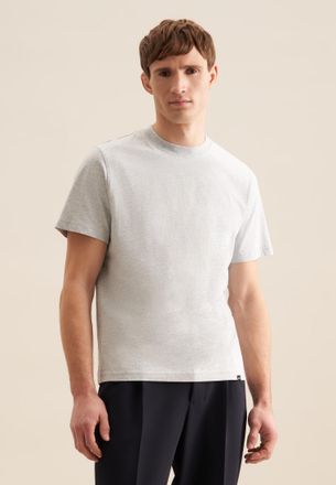 Seidensticker T-Shirt SEIDENSTICKER, Herren, Gr. XXL, grau (hellgrau), 100% Baumwolle, unifarben, regular fit, Rundhals, Shirts T-Shirt, 1/2 Rundhals