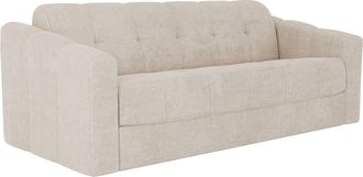 Vente-Unique Sof&aacute; cama de 4 plazas de apertura r&aacute;pida en tela texturizada beige - Cama de 160 cm - Colch&oacute;n con viscoel&aacute;stica de 22 cm DARIELO