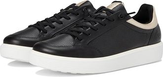 Ecco Soft 60 Sneaker Womens Dress Flat Shoes Black/Black/Pure White Gold : EU 42 (US Womens 11-11.5) M, Leather