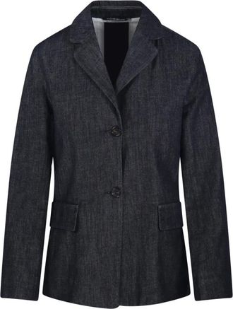 Max Mara Jassen, Dames, Blauw, M, Denim, Leone Denim Jacket