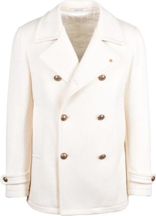 Tagliatore Cappotto Doppiopetto - Heren - Mantel - Wit - S - Wol - Jassen
