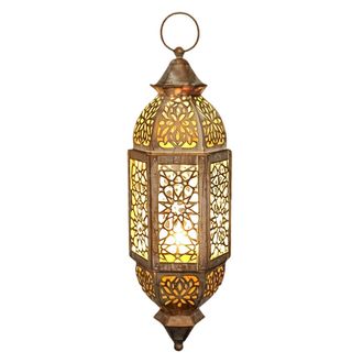OEM Candelabros Marroqu&iacute;es De Hierro Forjado - Blanco Y Dorado Cepillado L