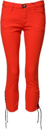 Plein Sud Mid Waist Skinny Cropped Trouser Womens Jeans (Pre-Owned)