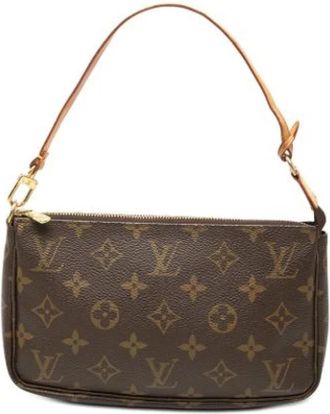 Louis Vuitton Pre-owned Pochette Accessoires - Dames - Vintage Handtas - Bruin - ONE Size - Leer - Vintage