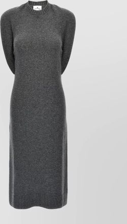 Courr&egrave;ges draped shoulder sleeveless knit midi dress
