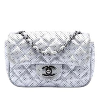Chanel Pre-owned Vintage Quilted Crossbody Bag - Dames - Pre-owned - Grijs - Maat: ONE Size Leer