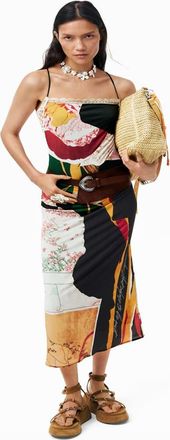 Desigual Vestito in maglia nero con spalline sottili