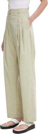 Sams&oslash;e & Sams&oslash;e Saluzy Broek - Dames - Wijde Broeken - Groen - M - Polyester - Broeken
