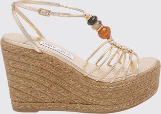 Jimmy Choo London Sandali con zeppa Lemi in pelle laminata con perline