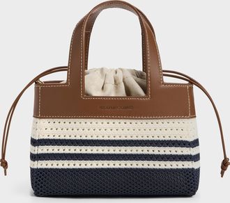 Charles & Keith Girls Ida Striped Knitted Mini Bag