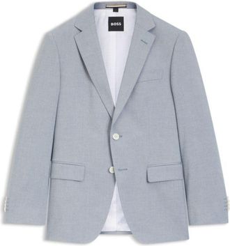 BOSS Slim-fit jacket in patterned chiffon