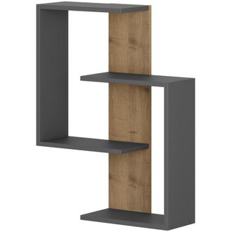 Asir Group LLC Estante De Pared, Estante De Almacenamiento Shelf Antracita Roble