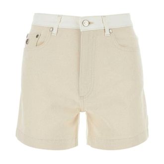 Stella McCartney Tweekleurige Denim Shorts - Dames - Denim shorts - Beige - W26 - Denim - Korte Broeken