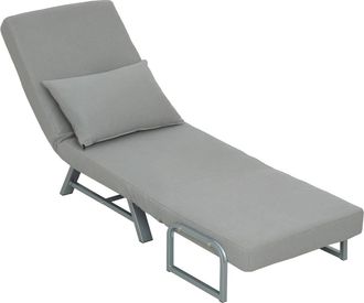 HOMCOM Sof&aacute; cama individual 73x78x81 cm gris claro