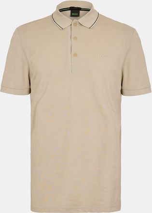 HUGO BOSS Mens Hbg Paule 4 Polo Shirt, Premium Craftsmanship in Light Beige - Size Small