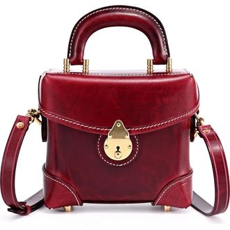 OLD TREND Azalea Genuine Leather Vintage Box Crossbody in Maroon at Nordstrom