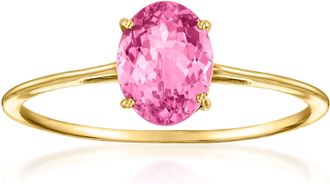 Ross-Simons Oval Pink Tourmaline Ring in 14kt Yellow Gold