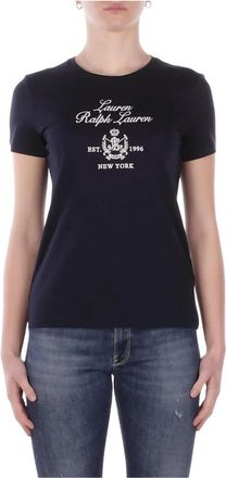 Ralph Lauren Lauren Logo T-shirt - Dames - T-shirts - Blauw - S - Katoen - Tops