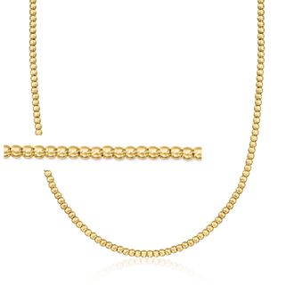 RS Pure by Ross-Simons Italian 3mm 18kt Gold Over Sterling Bead Necklace