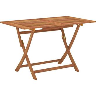vidaXL Folding Garden Table 120x70x75 cm Solid Eucalyptus Wood vidaXL