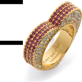 Kurt Geiger Pav&eacute; Heart Band Ring in Pink at Nordstrom Rack, Size 7