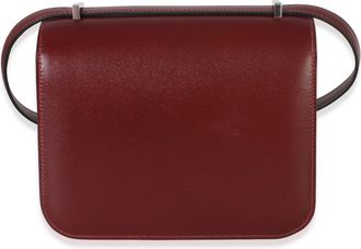 Herm&egrave;s Mens Rouge H Box Constance 18 Phw Red Leather Handbag Bag
