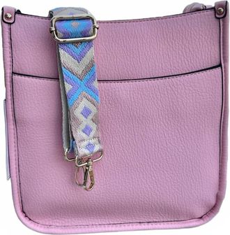 Jen & Co. Womens The Posie Crossbody With Guitar Strap In Sweet Pink
