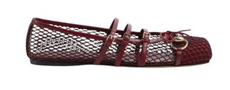 Gucci Womens Bordeaux Eye-catching Flat Shoes - Dark Red Leather - Size EU 40