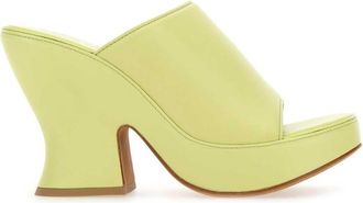 Bottega Veneta Green Nappa Leather Stack Heels