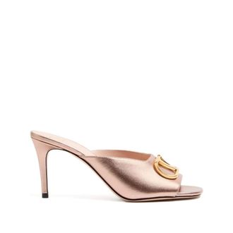 Valentino Garavani Heeled Mules, female, Pink, Size: 7 1/2 US Vlogo Signature Sandal