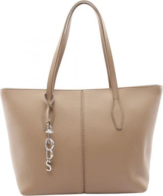 Tod's Beige Leather Handbag Tote Bag (Pre-Owned)