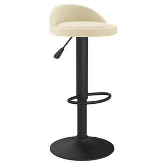 vidaXL Taburete De Cocina De Terciopelo Color Crema Vidaxl