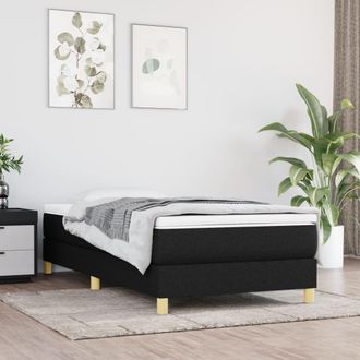 vidaXL Estructura De Cama Sin Colch&oacute;n Tela Negro 100x200 Cm Vidaxl