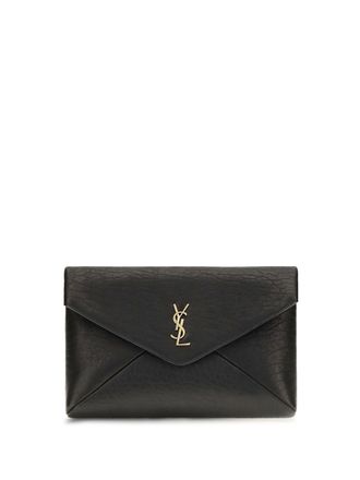 Saint Laurent Womens Pouch Moira Lambskin Black Wallets & Purses