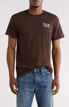Riot Society LA Peanuts Cotton Graphic T-Shirt in Brown at Nordstrom Rack, Size Xx-Large