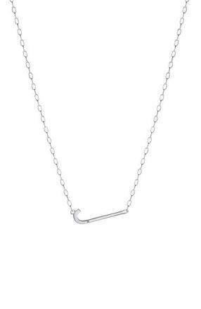Alex and Ani Silver Elongated Initial Pendant Necklace in Silver - J at Nordstrom