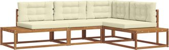 vidaXL Conjunto De Sof&aacute;s De Exterior 4 Uds. 4 Plaza Poli&eacute;ster Vidaxl