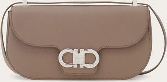 Ferragamo Donna Mini borsa a tracolla East-West Double Gancini Beige
