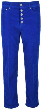 Dondup Katoenmix Tapered Leg Broek - Dames - Slim Fit Broeken - Blauw - W27 - Katoen - Broeken