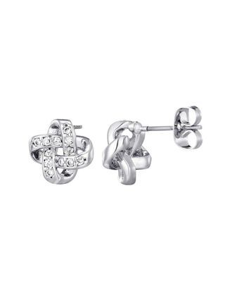 Adornia Silver Plated Knot Twist Stud Earrings